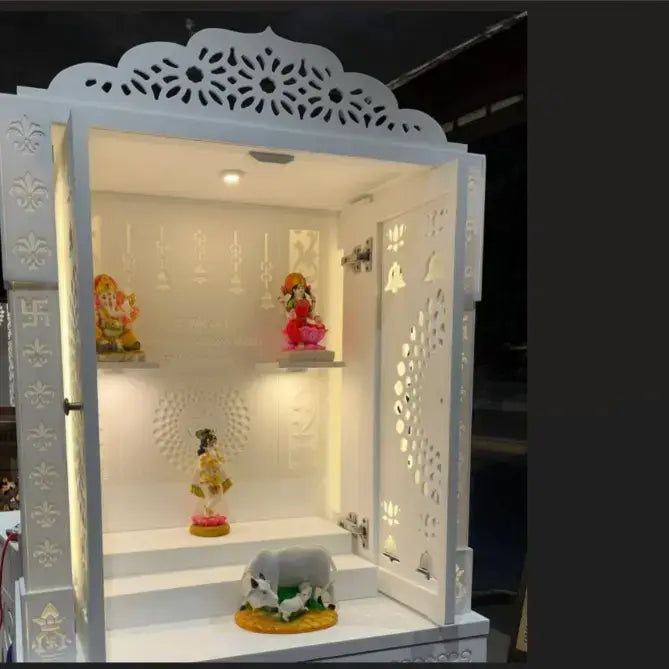 HOME ARTS | Corian pooja mandir with door | Luxury design