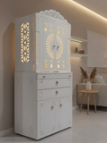 HOME ARTS | Corian pooja mandir with door | Luxury design